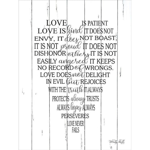 Love is Patient     White Modern Wood Framed Art Print by Jacobs, Cindy