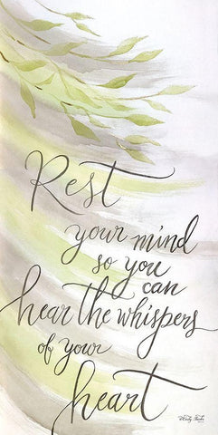 Rest Your Mind White Modern Wood Framed Art Print with Double Matting by Jacobs, Cindy