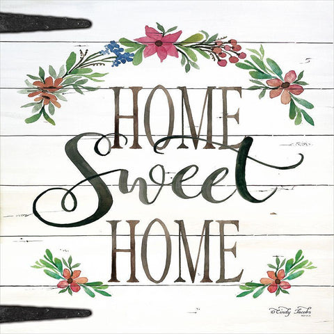 Home Sweet Home Black Modern Wood Framed Art Print with Double Matting by Jacobs, Cindy