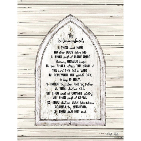 Ten Commandments Black Modern Wood Framed Art Print with Double Matting by Jacobs, Cindy