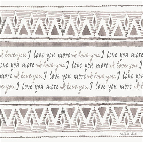 I Love You More White Modern Wood Framed Art Print with Double Matting by Jacobs, Cindy