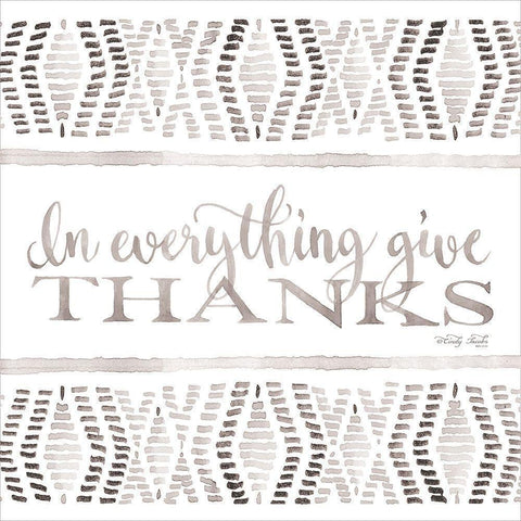 In Everything Give Thanks Gold Ornate Wood Framed Art Print with Double Matting by Jacobs, Cindy