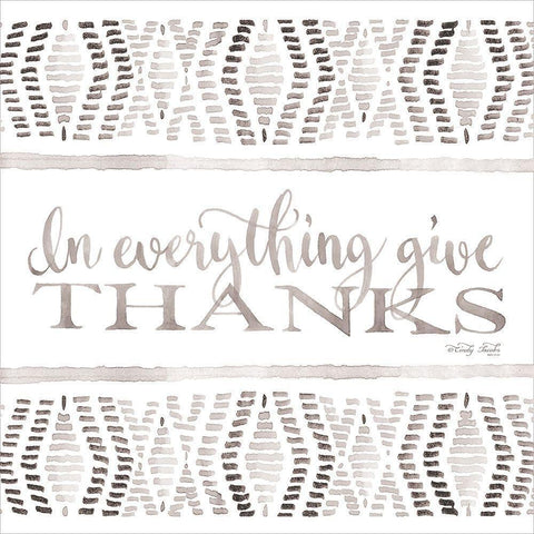 In Everything Give Thanks Black Ornate Wood Framed Art Print with Double Matting by Jacobs, Cindy