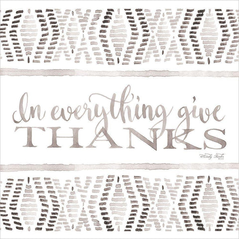 In Everything Give Thanks White Modern Wood Framed Art Print by Jacobs, Cindy