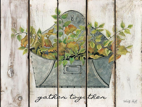 Gather Together White Modern Wood Framed Art Print with Double Matting by Jacobs, Cindy