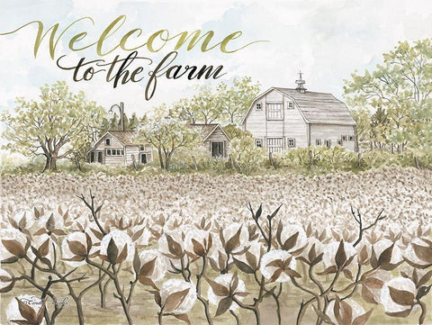 Welcome to the Farm Black Ornate Wood Framed Art Print with Double Matting by Jacobs, Cindy