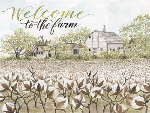 Welcome to the Farm White Modern Wood Framed Art Print with Double Matting by Jacobs, Cindy