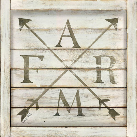 Farm Arrows Black Ornate Wood Framed Art Print with Double Matting by Jacobs, Cindy