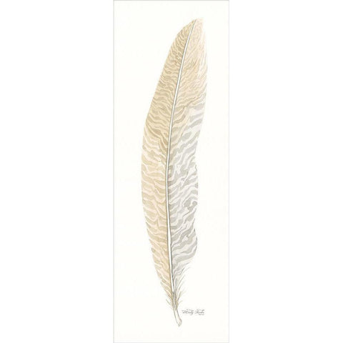 Tonal Feather I Gold Ornate Wood Framed Art Print with Double Matting by Jacobs, Cindy