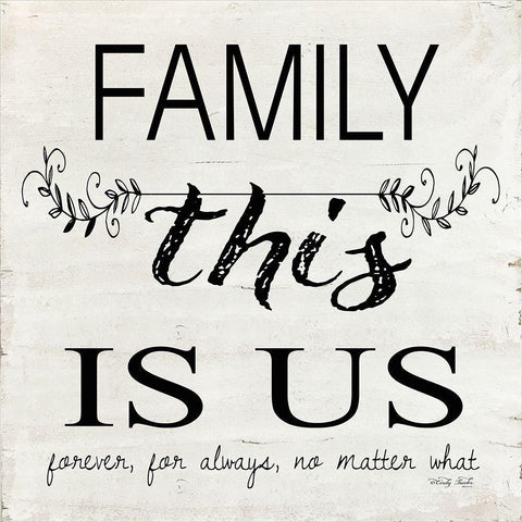 Family - This is Us White Modern Wood Framed Art Print with Double Matting by Jacobs, Cindy