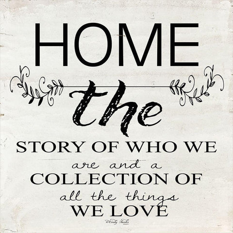 Home - A Story of Who We Are Black Modern Wood Framed Art Print with Double Matting by Jacobs, Cindy