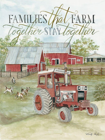 Families that Farm Together Black Ornate Wood Framed Art Print with Double Matting by Jacobs, Cindy