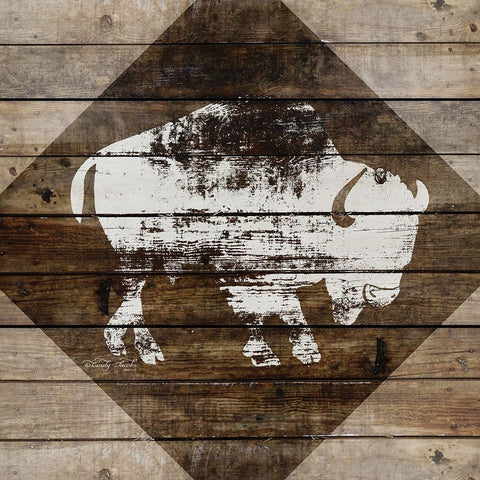 Buffalo White Modern Wood Framed Art Print by Jacobs, Cindy