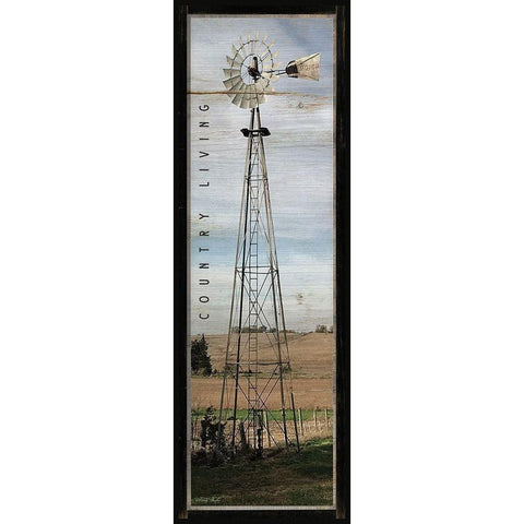 Country Living Windmill Gold Ornate Wood Framed Art Print with Double Matting by Jacobs, Cindy