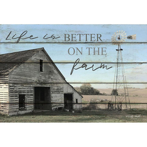 Life is Better on the Farm Black Modern Wood Framed Art Print with Double Matting by Jacobs, Cindy