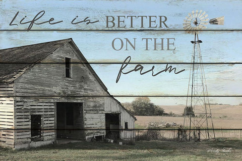 Life is Better on the Farm White Modern Wood Framed Art Print with Double Matting by Jacobs, Cindy