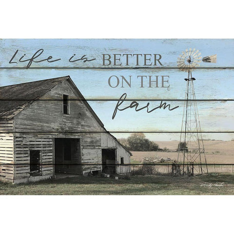 Life is Better on the Farm Black Modern Wood Framed Art Print by Jacobs, Cindy