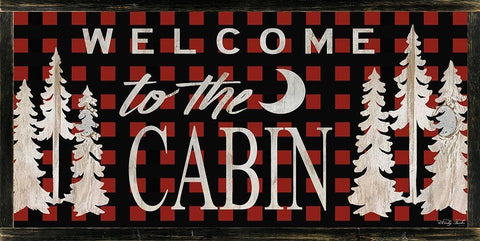 Welcome to the Cabin White Modern Wood Framed Art Print with Double Matting by Jacobs, Cindy