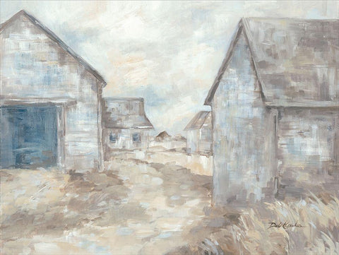 Barn Path Black Ornate Wood Framed Art Print with Double Matting by Coules, Debi