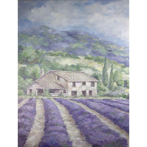 French Farmhouse Lavender Black Modern Wood Framed Art Print with Double Matting by Coules, Debi