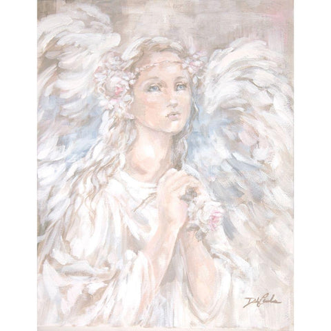 Heavens Angel Gold Ornate Wood Framed Art Print with Double Matting by Coules, Debi