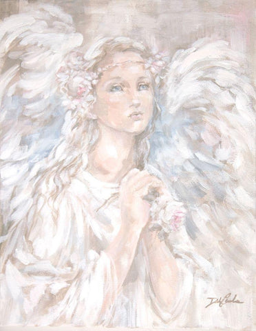 Heavens Angel White Modern Wood Framed Art Print with Double Matting by Coules, Debi