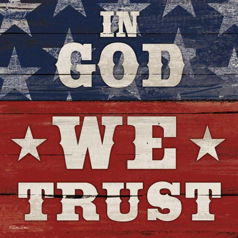 In God We Trust Black Modern Wood Framed Art Print with Double Matting by Dee Dee