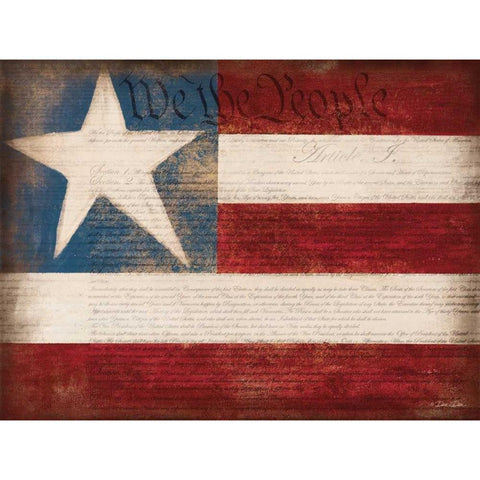 We the People White Modern Wood Framed Art Print by Dee Dee