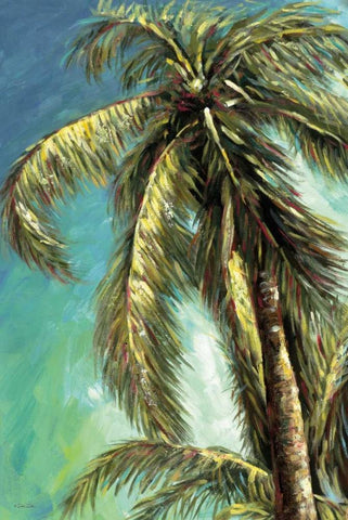 The Coconut Tree I White Modern Wood Framed Art Print with Double Matting by Dee Dee