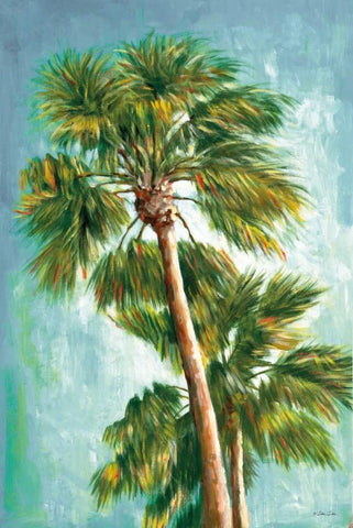 The Coconut Tree II White Modern Wood Framed Art Print with Double Matting by Dee Dee