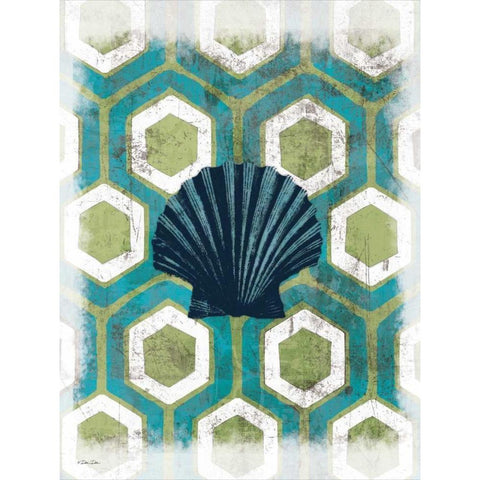 Coastal Patterns I Black Modern Wood Framed Art Print with Double Matting by Dee Dee