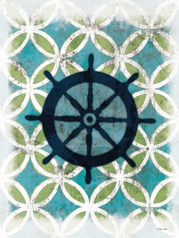 Coastal Patterns II White Modern Wood Framed Art Print with Double Matting by Dee Dee