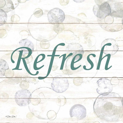 Refresh Bubbles White Modern Wood Framed Art Print with Double Matting by Dee Dee