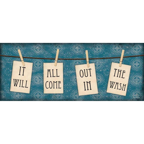 Laundry Clothespin Notes White Modern Wood Framed Art Print by Dee Dee