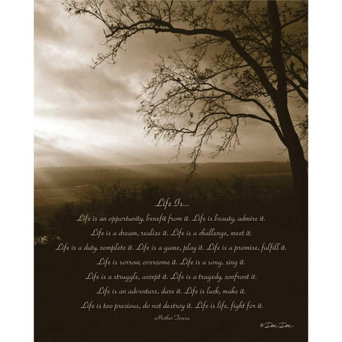 Life Is... Black Modern Wood Framed Art Print by Dee Dee