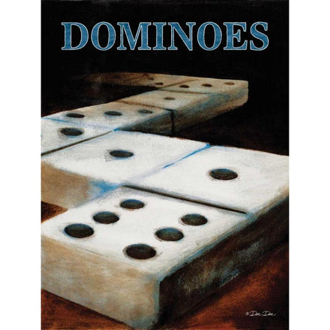 Dominos Black Modern Wood Framed Art Print with Double Matting by Dee Dee