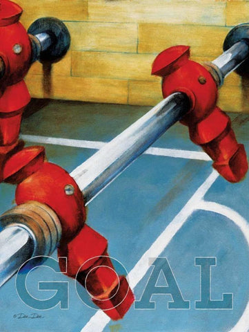 Goal White Modern Wood Framed Art Print with Double Matting by Dee Dee