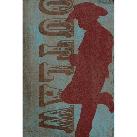 Cowboy Gold Ornate Wood Framed Art Print with Double Matting by Dee Dee