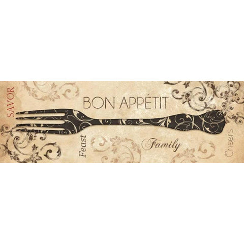 Bon Appetit Gold Ornate Wood Framed Art Print with Double Matting by Dee Dee