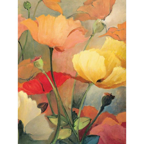 Spring Blooms II Black Modern Wood Framed Art Print by Dee Dee