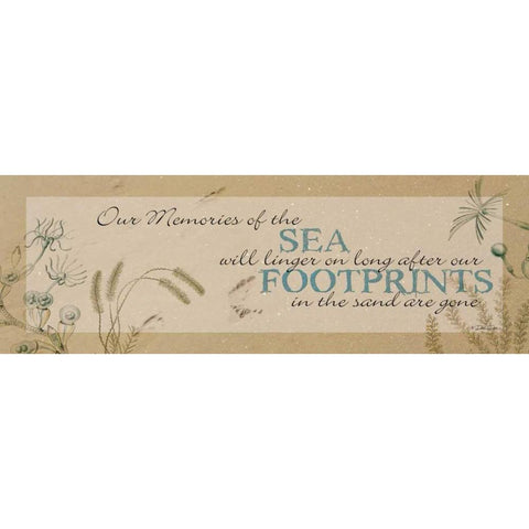 Footprints in the Sand     Black Modern Wood Framed Art Print with Double Matting by Dee Dee
