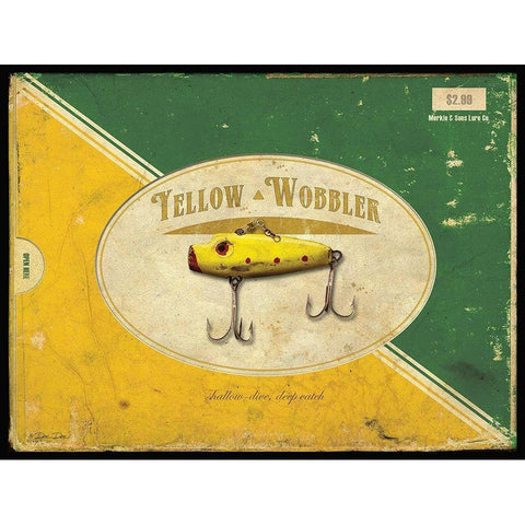 Yellow Wobbler White Modern Wood Framed Art Print by Dee Dee