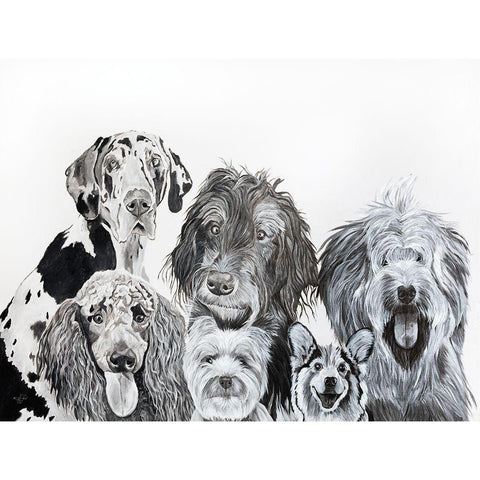 Lots of Dogs White Modern Wood Framed Art Print by Fifer, Diane