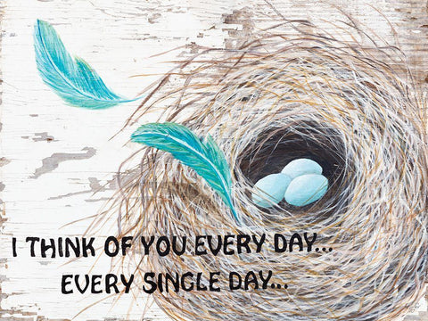 I Think of You  White Modern Wood Framed Art Print with Double Matting by Fifer, Diane