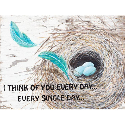 I Think of You  White Modern Wood Framed Art Print by Fifer, Diane