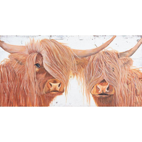 Highland Pair Black Modern Wood Framed Art Print with Double Matting by Fifer, Diane