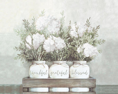 White Flower Jars White Modern Wood Framed Art Print with Double Matting by Dogwood Portfolio