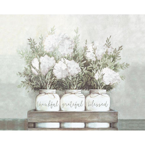 White Flower Jars Black Modern Wood Framed Art Print with Double Matting by Dogwood Portfolio