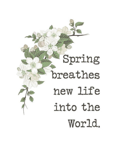 New Life in Spring White Modern Wood Framed Art Print with Double Matting by Dogwood Portfolio