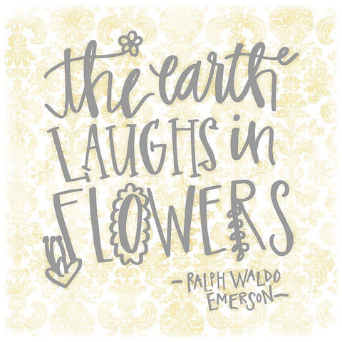 The Earth Laughs White Modern Wood Framed Art Print by Dogwood Portfolio